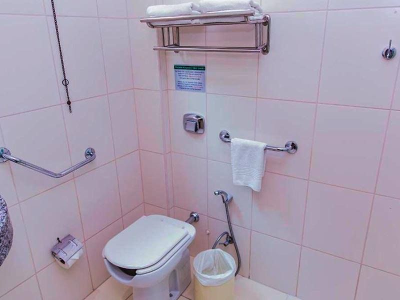 Accessible bathroom with grab bars