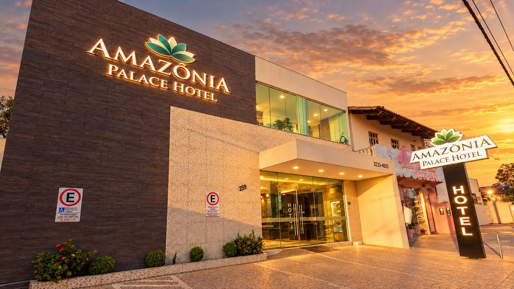 Facade of Amazônia Palace Hotel in the Bosque district, Rio Branco